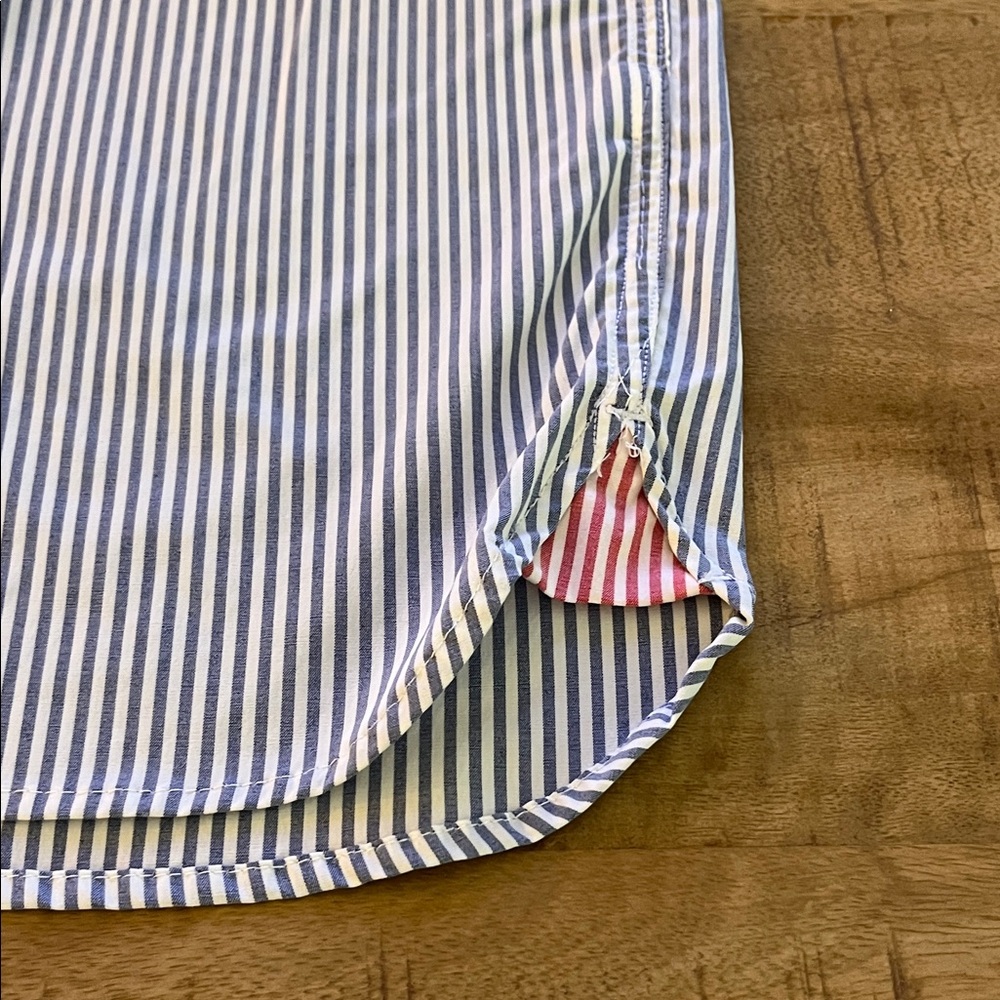 Slim Tommy Hilfiger Men's Blue Striped Shirt Size Small - Picture 7 of 9